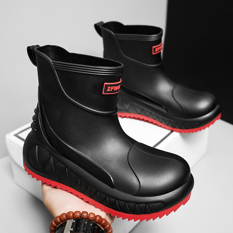 Fishing Boots - 屋外夏用ハイキングウェーディングレインブーツ身長アッププラットフォームソール完全防水滑り止め釣り用泥ブーツ