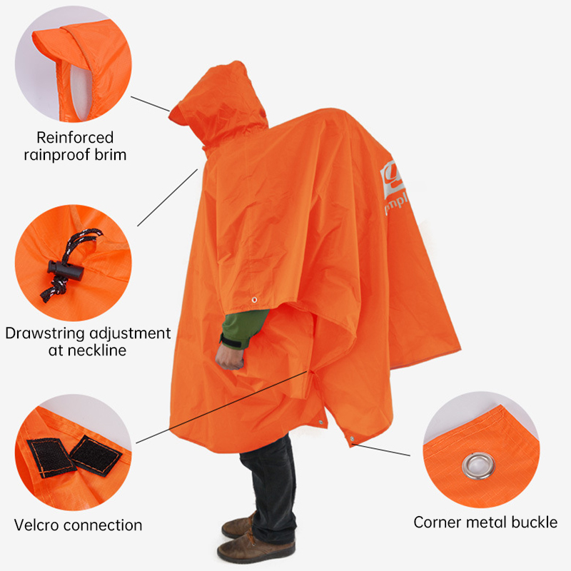 Fishing Rain Suit - 3 in 1 防水レインコート軽量アウトドアハイキングレインポンチョレインジャケットカバーサンシェルターキャンプハイキングサイクリングクライミング