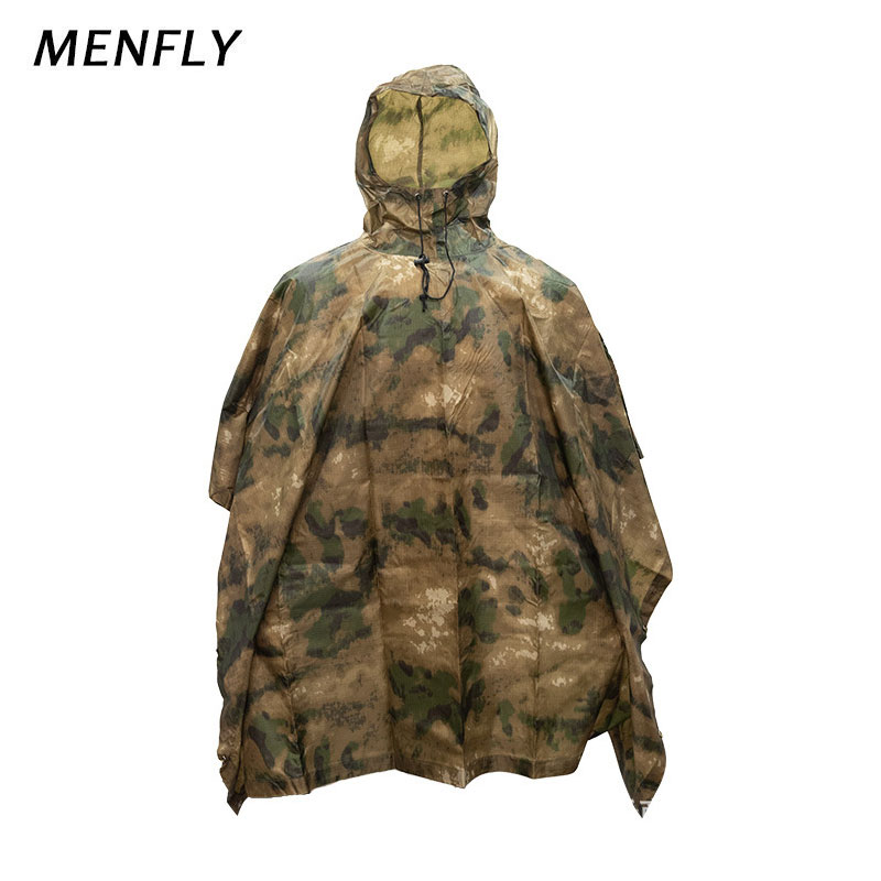 Fishing Rain Suit - MENFLY ATFG モス迷彩戦術防水レインジャケット狩猟用メンズミリタリー迷彩レインコート女性用 Atacs Fg ポンチョ