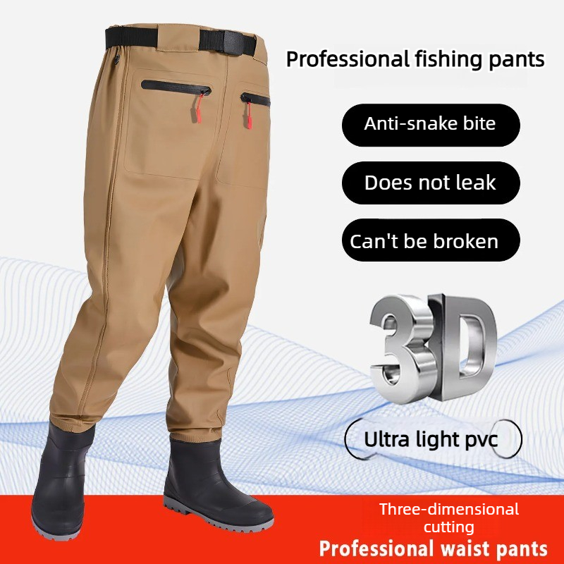Fishing Waders - メンズ防水釣り用ウェーダーパンツ、ナイロン製ハーフボディウエストハイウェーダー、渓流釣りやアウトドアに最適