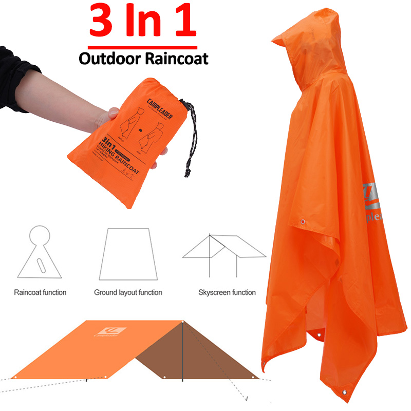 Fishing Rain Suit - 3 で 1 屋外レインコートフード付きスリーブロング防水レインポンチョオートバイレインカバーキャンプハイキング旅行レインウェアテント
