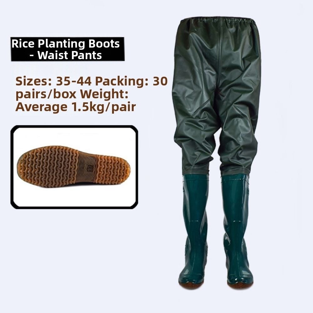 Fishing Pants Waterproof - 新しいプラスチック製PVCトランプリングパンツ、ウェーディングパンツシューズ、防水、10サイズ展開、滑り止め付き釣り用レインブーツ、ハイチューブ、水田用パンツ