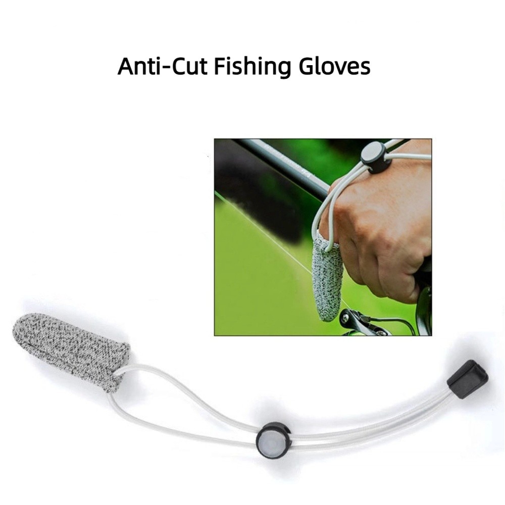 Fishing Gloves - 滑り止め釣り用シングルフィンガーグローブ 通気性 耐摩耗性 コントロールライン釣り用手袋 ゴムバンド付き