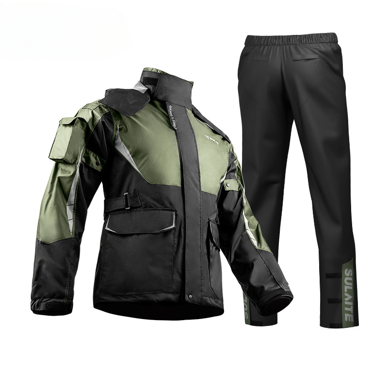 Fishing Rain Suit - 男性と女性のためのオートバイのライダーレインコート,レインコート,反射ライト,ライディングジャケット,パンツ