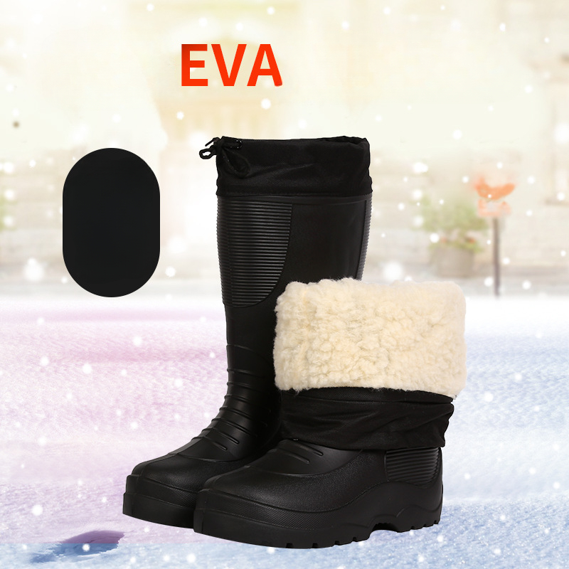 Fishing Boots - 防水メンズレインブーツ綿軽量アンチスリップ女性のブーツ EVA 肥厚豪華な男性釣り靴屋外スノーブーツ