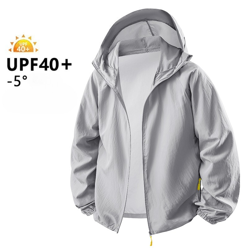 Fishing Jacket Waterproof - 夏軽量ハイキングジャケット男性釣りサイクリングフード付きジムスポーツランニングスキンコート男性屋外日焼け防止薄型ジャケット