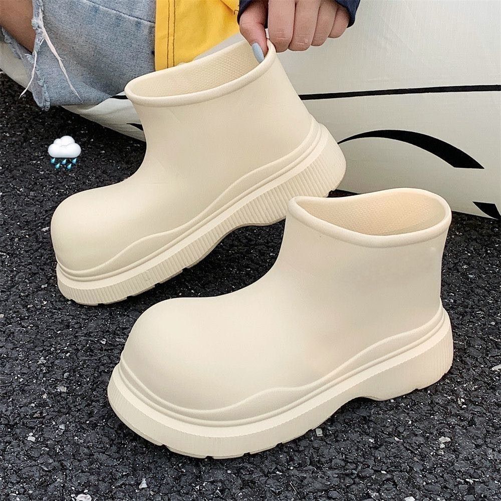 Fishing Waders - 女性用ルーズブラックレインブーツ、アンクル丈軽量EVAウォーターシューズ、女性用フィッシングブーツ、アウトドアチャンキーレディースレインシューズ