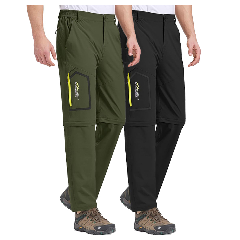 Fishing Pants Waterproof - メンズフィッシングハイキングパンツ、トレッキング防水コンバーチブル速乾ウェーディングパンツ、軽量通気性
