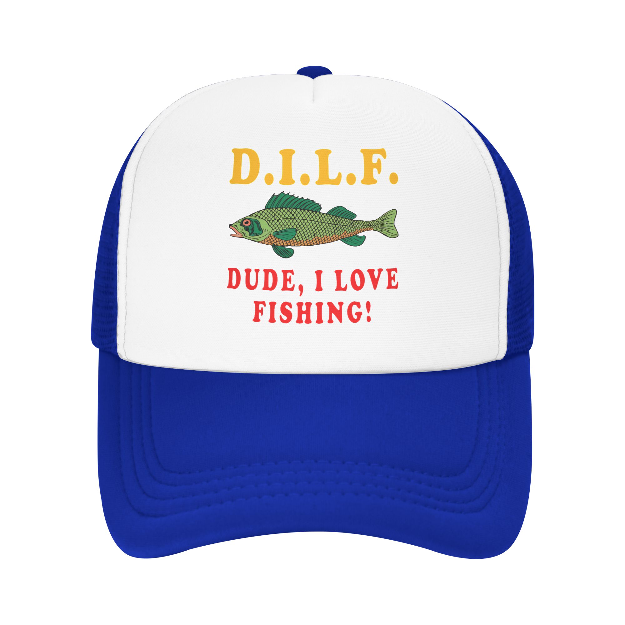 Fishing Hat - Dude I Love Fishing DILF ミームベースボールキャップ