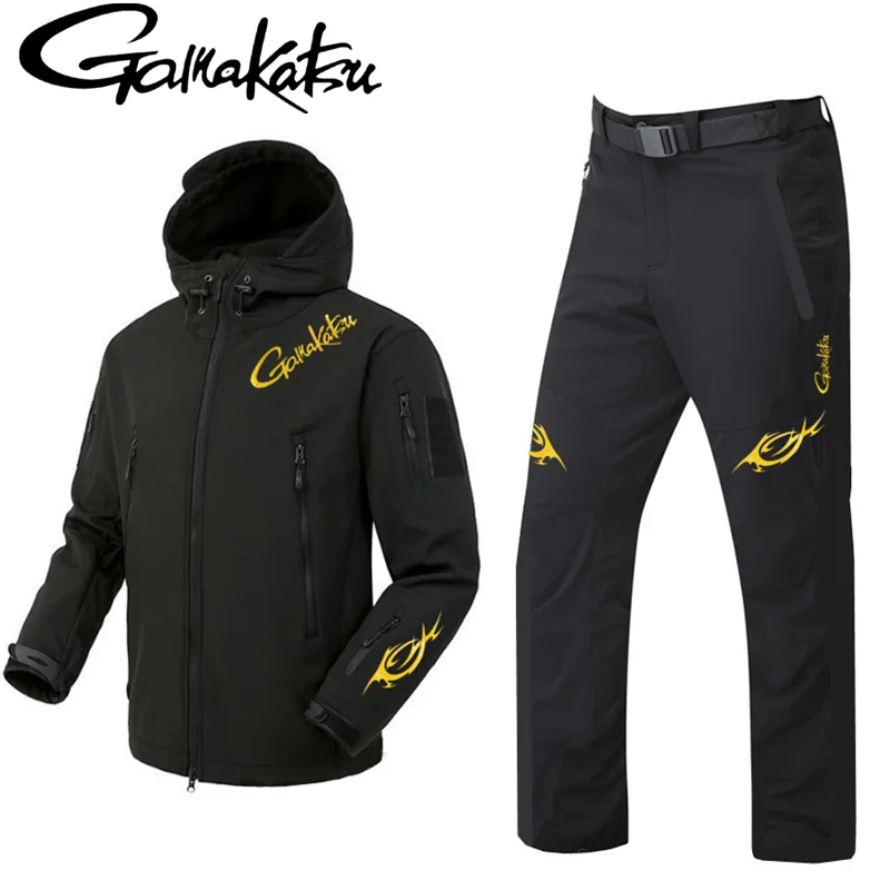 Fishing Rain Suit - メンズフリースフィッシングスーツ,ジャケットとパンツの裏地,暖かい服のセット,秋冬,2個