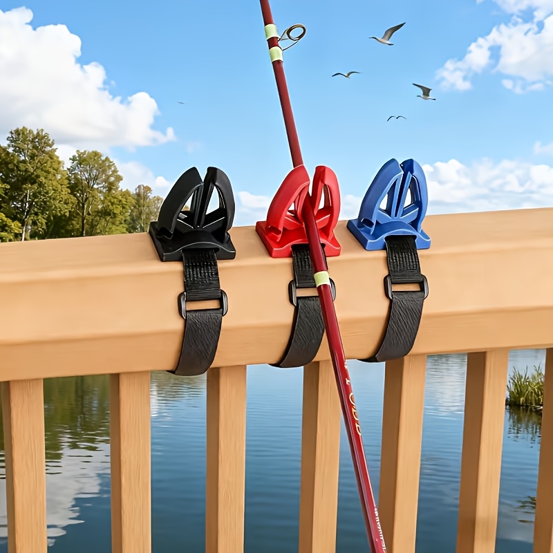 Fishing Belt - 釣り竿ブラケット、調節可能なストラップ付き、ABS素材製、持ち運びに最適な設計