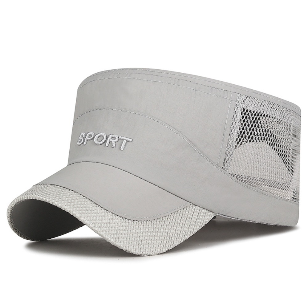 Fishing Hat - クールな調節可能なフラットトップキャップ日焼け防止カジュアルウェアメッシュサンハットポリエステル通気性速乾性キャップ釣り