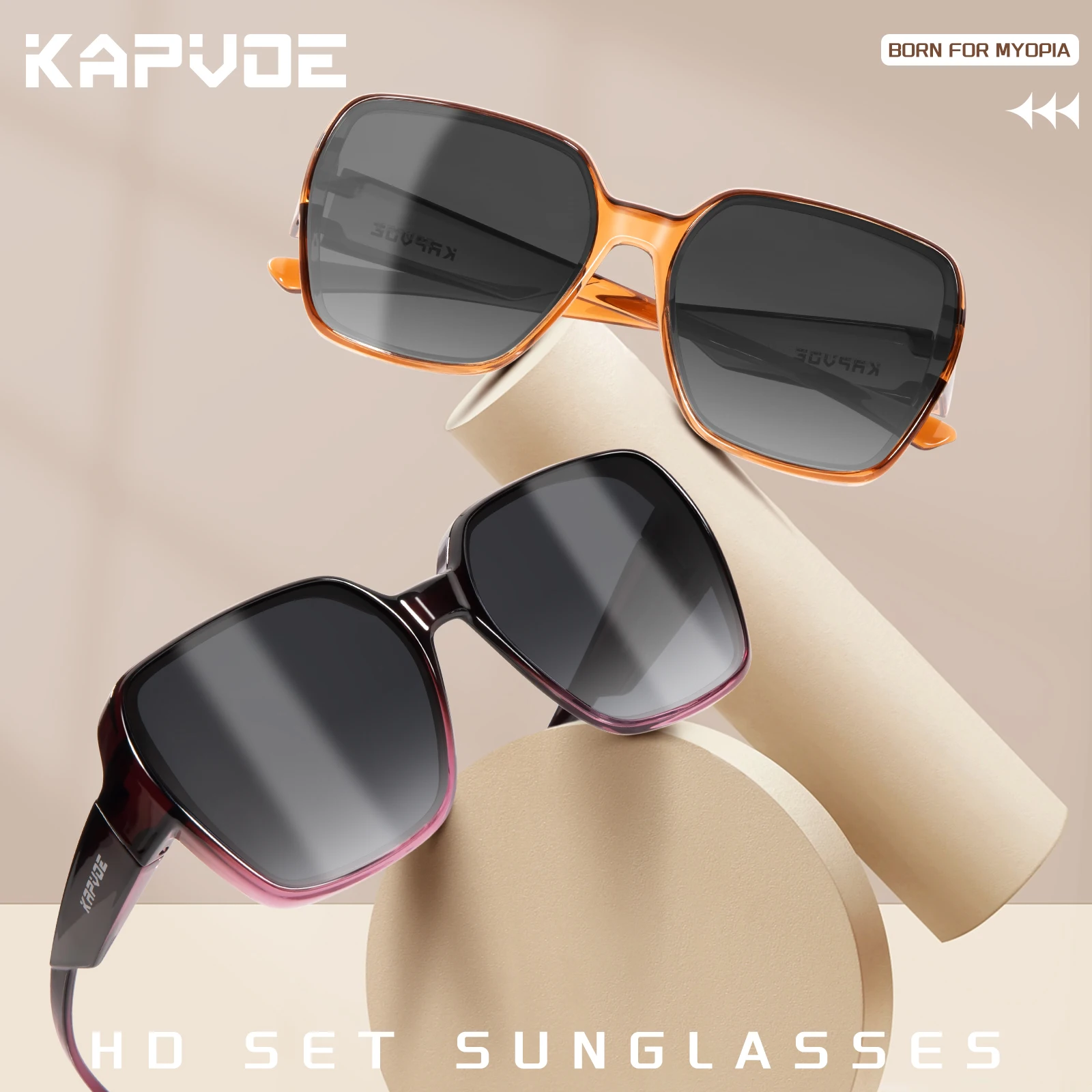Fishing Sunglasses Polarized - Kapvoe フィットオーバーサングラス 特大スクエア偏光近視メガネ用 メンズメガネ ドライビングシェード 釣り自転車ゴーグル