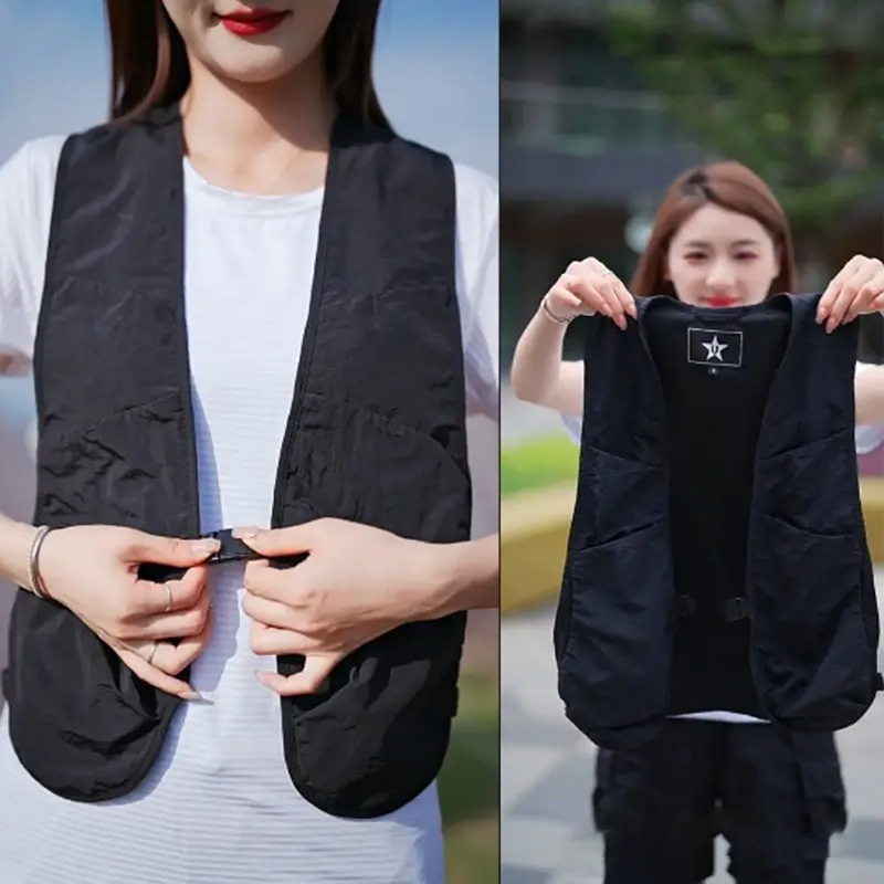 Fishing Vest - 軽量ユニセックスチョッキベストマルチポケットヒップホップストリートチェストリグバッグアウトドア旅行釣りハイキングベスト服
