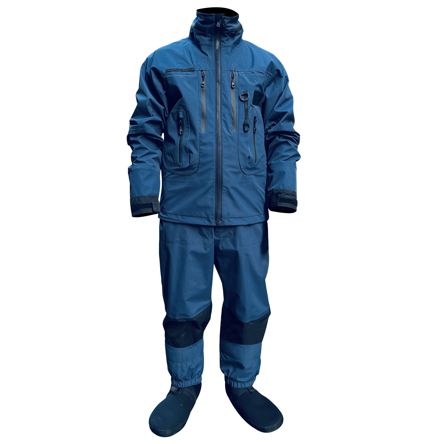 Fishing Rain Suit - メンズとレディースのフード付きスウェットシャツ,断熱材付き防水スーツ,ネイビーブルー,冬