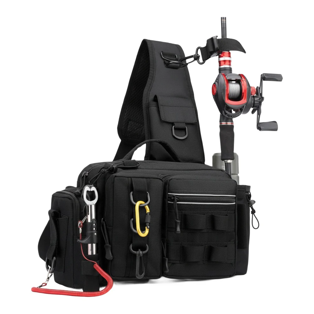 釣り用バックパック ロッドホルダー付き 調節可能な幅広ショル - Fishing Backpack のレビューと価格
