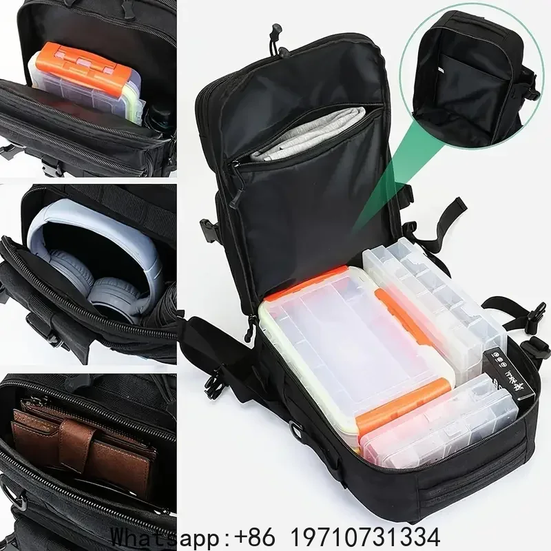 1000D防水バックパックタックル収納バッグ、ダブルショルダ - Fishing Bag Waterproof のレビューと価格