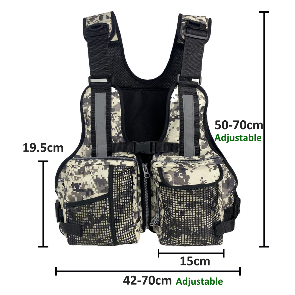 複数のポケット付きアウトドアフィッシングベスト、通気性と耐久 - Fishing Vest のレビューと価格