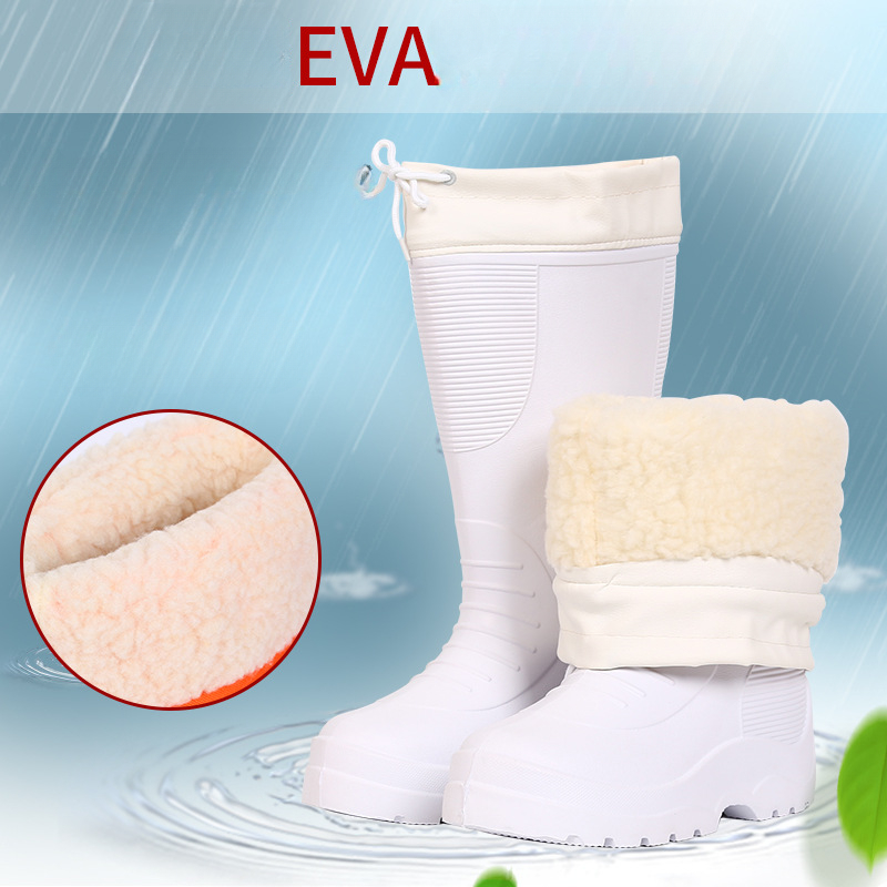 防水メンズレインブーツ綿軽量アンチスリップ女性のブーツ EV - Fishing Boots のレビューと価格