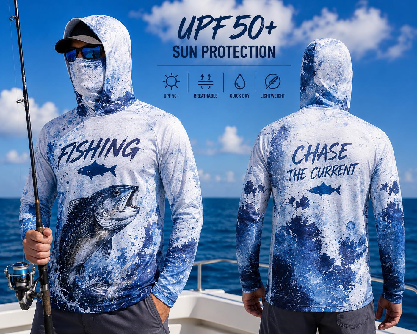フィッシング フーディー シャツ メンズ 長袖 プロテクショ - Fishing Mask Sun Protection のレビューと価格