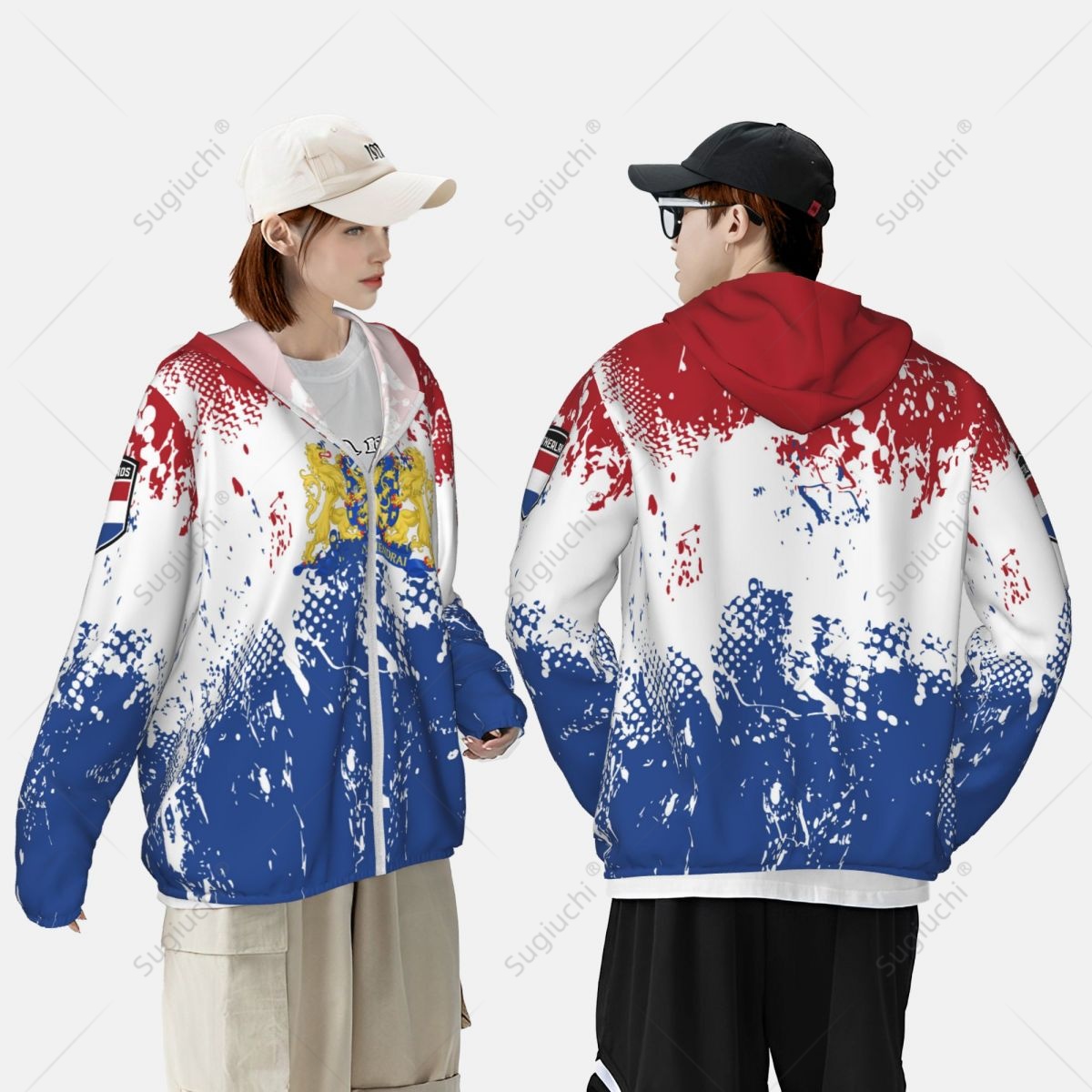 オランダ国旗日焼け止めパーカー日焼け止め服釣りサイクリングラ - Fishing Hoodie のレビューと価格