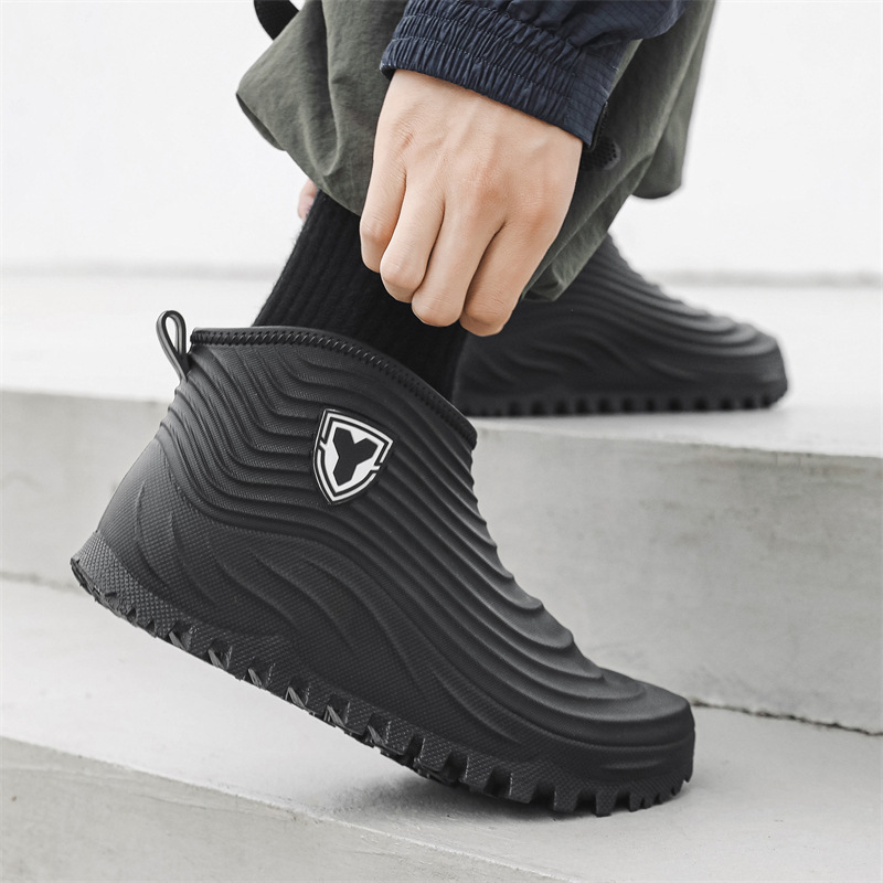 メンズレインシューズファッション防水滑り止めレインブーツ冬シ - Fishing Boots のレビューと価格