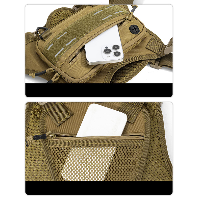 戦術的なフロントチェストリグバッグベストキャンプ狩猟ショルダ - Fishing Vest のレビューと価格