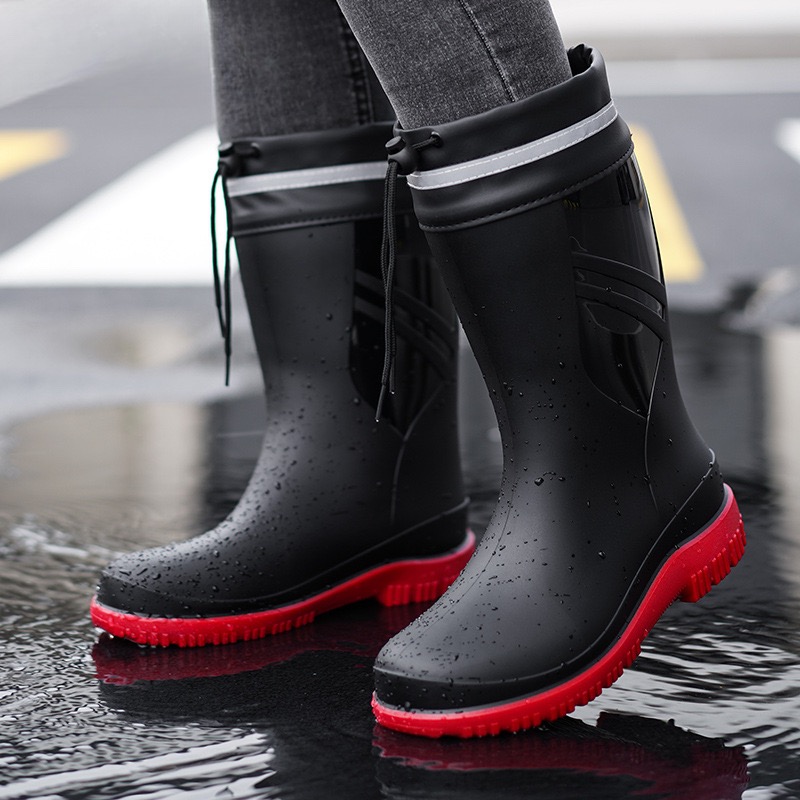 ファッションメンズミディアムチューブレインブーツ屋外滑り止め - Fishing Boots のレビューと価格
