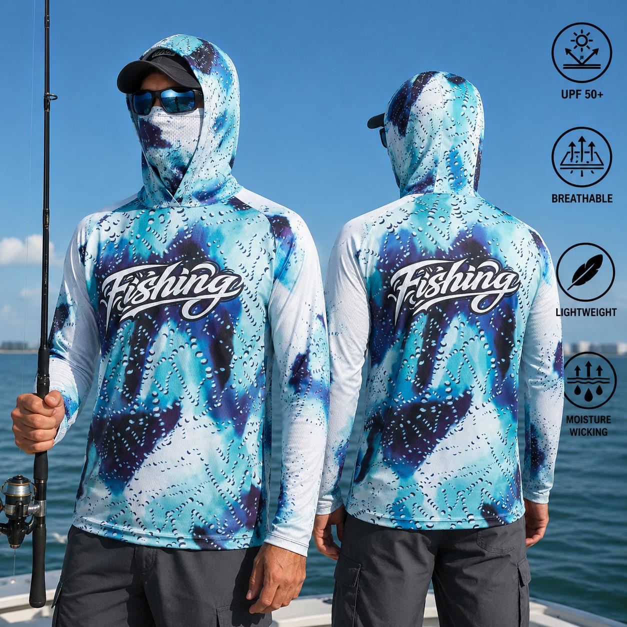 釣り用シャツ フード付き メンズ 釣り服 長袖 アウトドア  - Fishing Mask Sun Protection のレビューと価格
