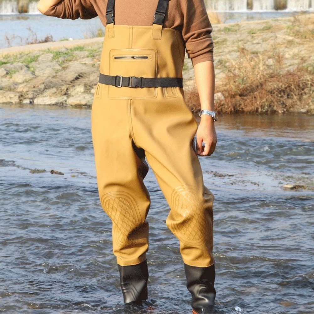 便利なPVC釣り用スーツ、二重膝パッド付き厚手デザインオーバ - Fishing Waders のレビューと価格