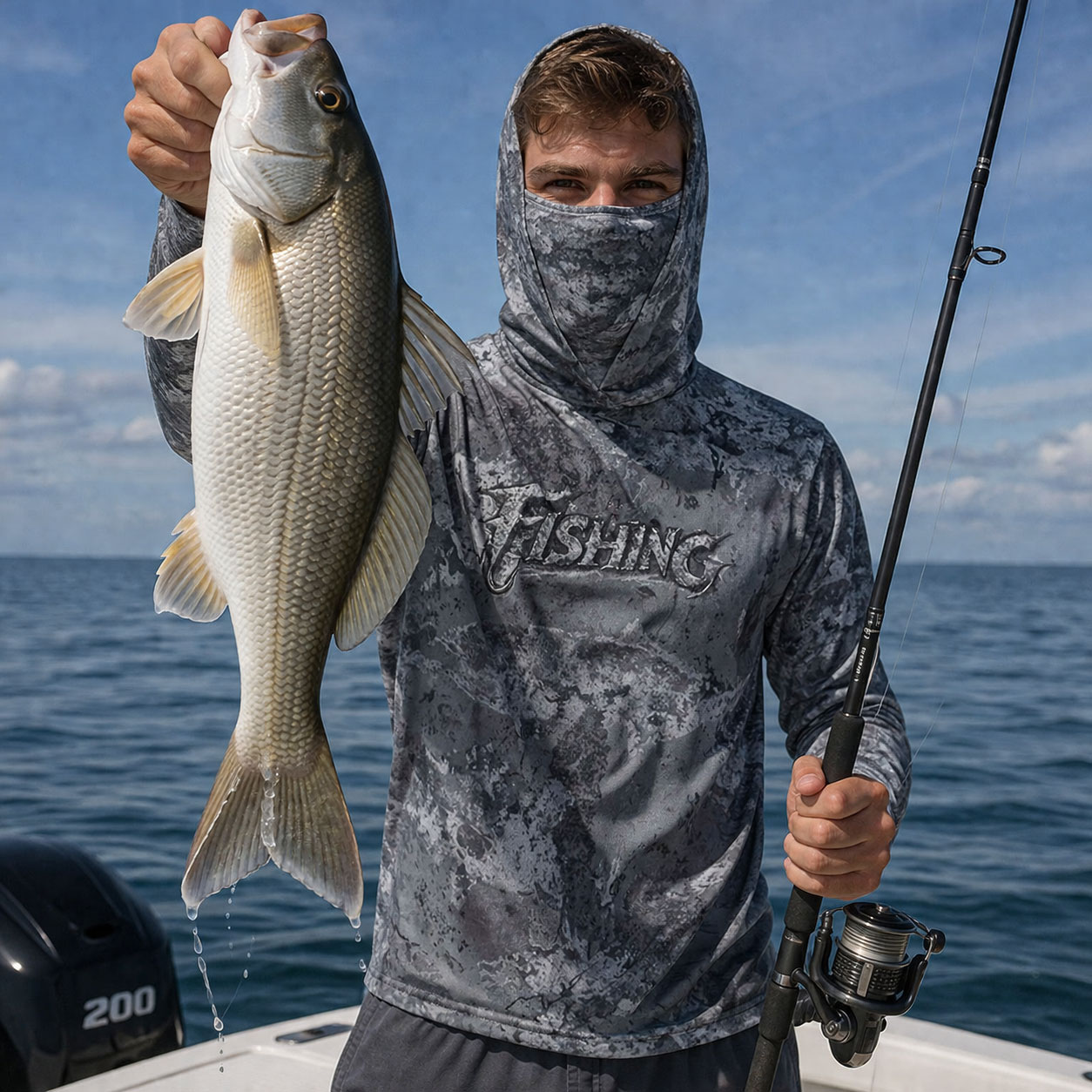 フィッシングフード ライディングトップス ウェア UPF 5 - Fishing Hoodie のレビューと価格