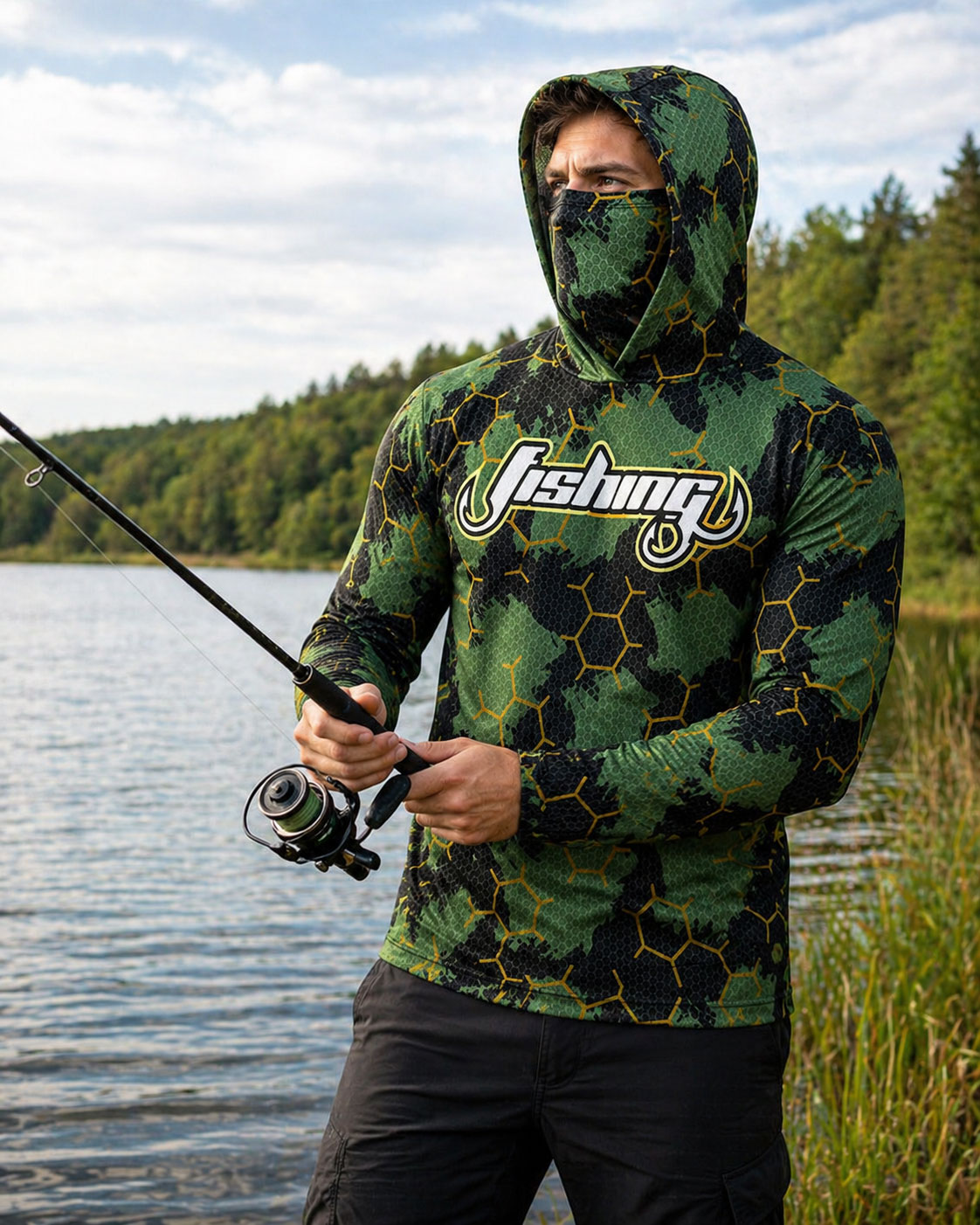 フィッシングフード ライディングトップス ウェア UPF 5 - Fishing Hoodie のレビューと価格