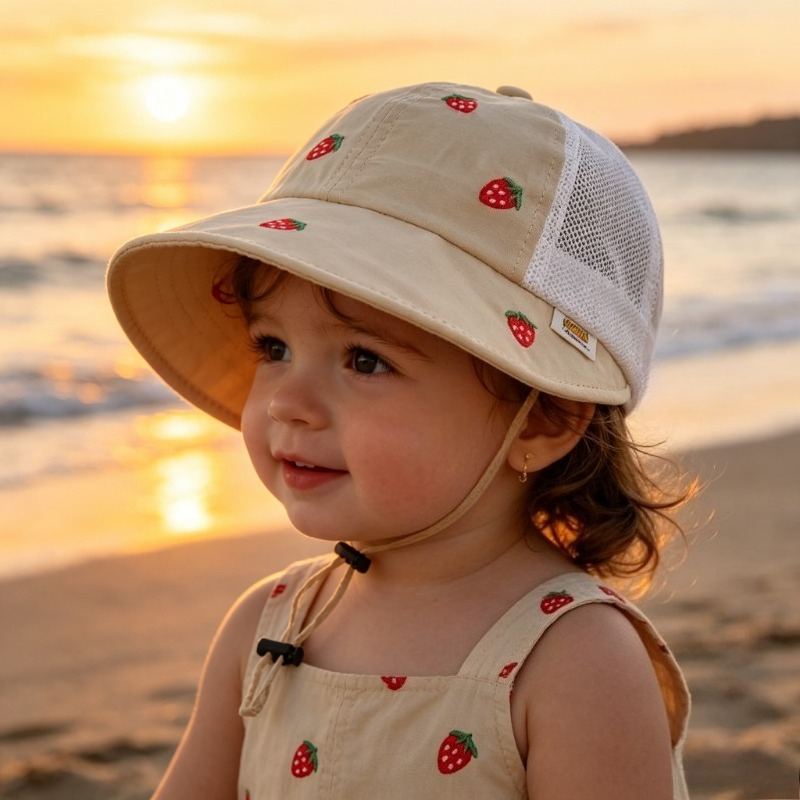 ベビーキッズサマーサンハット 48-50cm 1-3歳児用  - Fishing Hat のレビューと価格