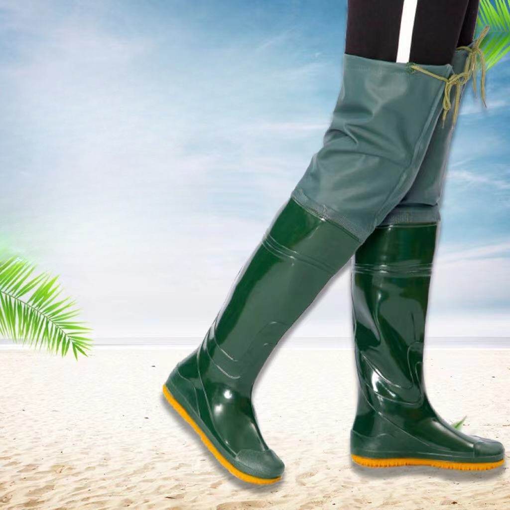 男女兼用オーバーニー防水農作業用ブーツ、柔らかいソール、田植 - Fishing Waders のレビューと価格