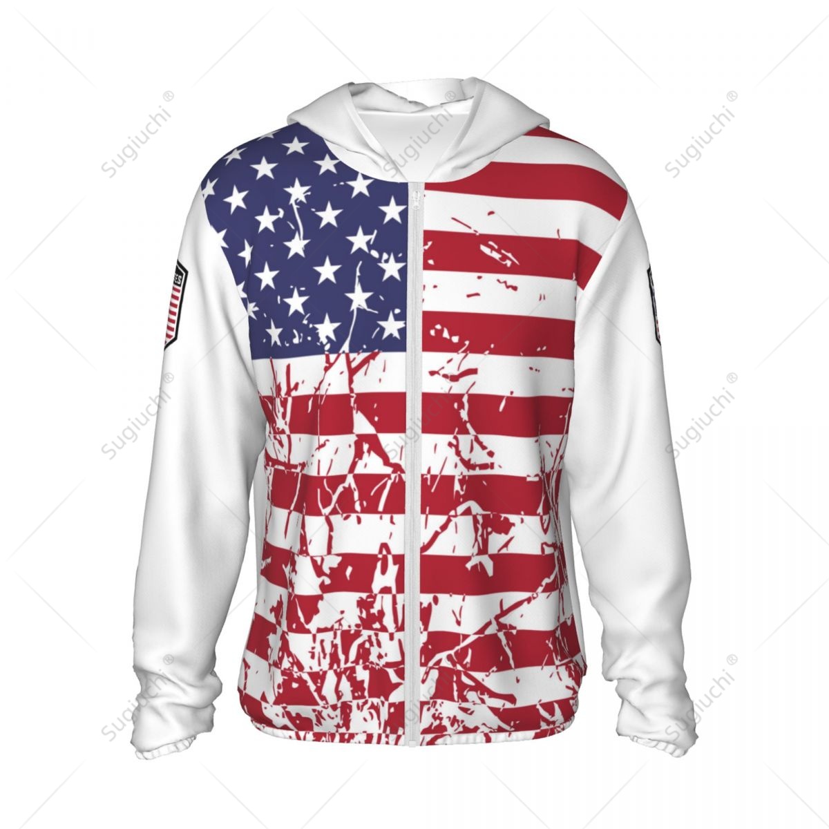 米国旗柄日焼け止めパーカー サンプロテクションウェア 釣り  - Fishing Hoodie のレビューと価格