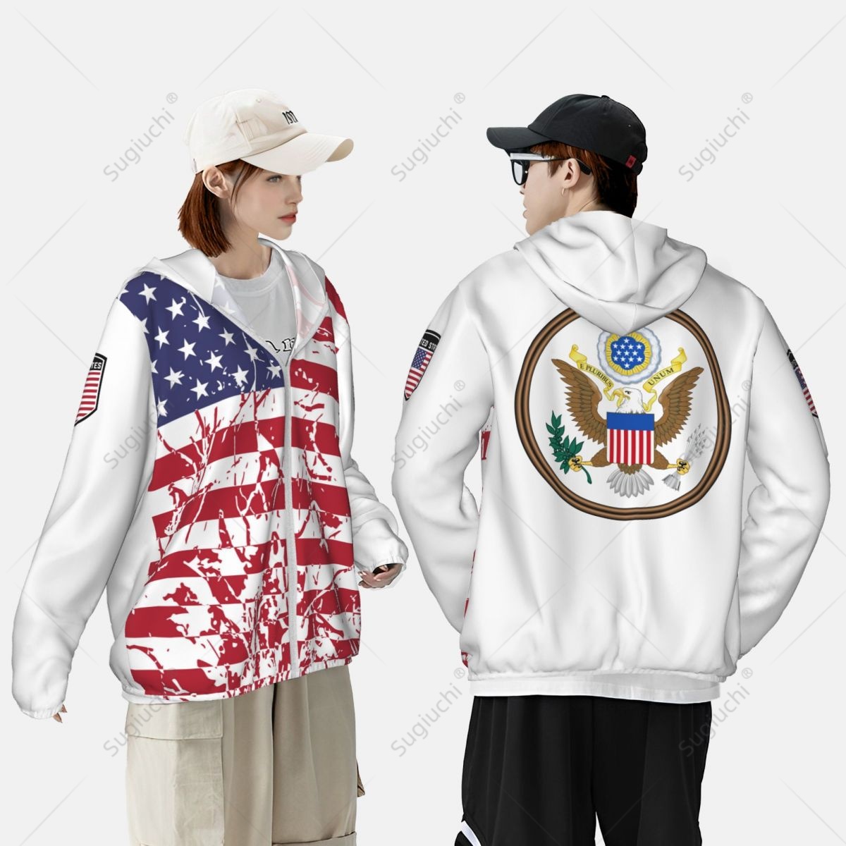 米国旗柄日焼け止めパーカー サンプロテクションウェア 釣り  - Fishing Hoodie のレビューと価格