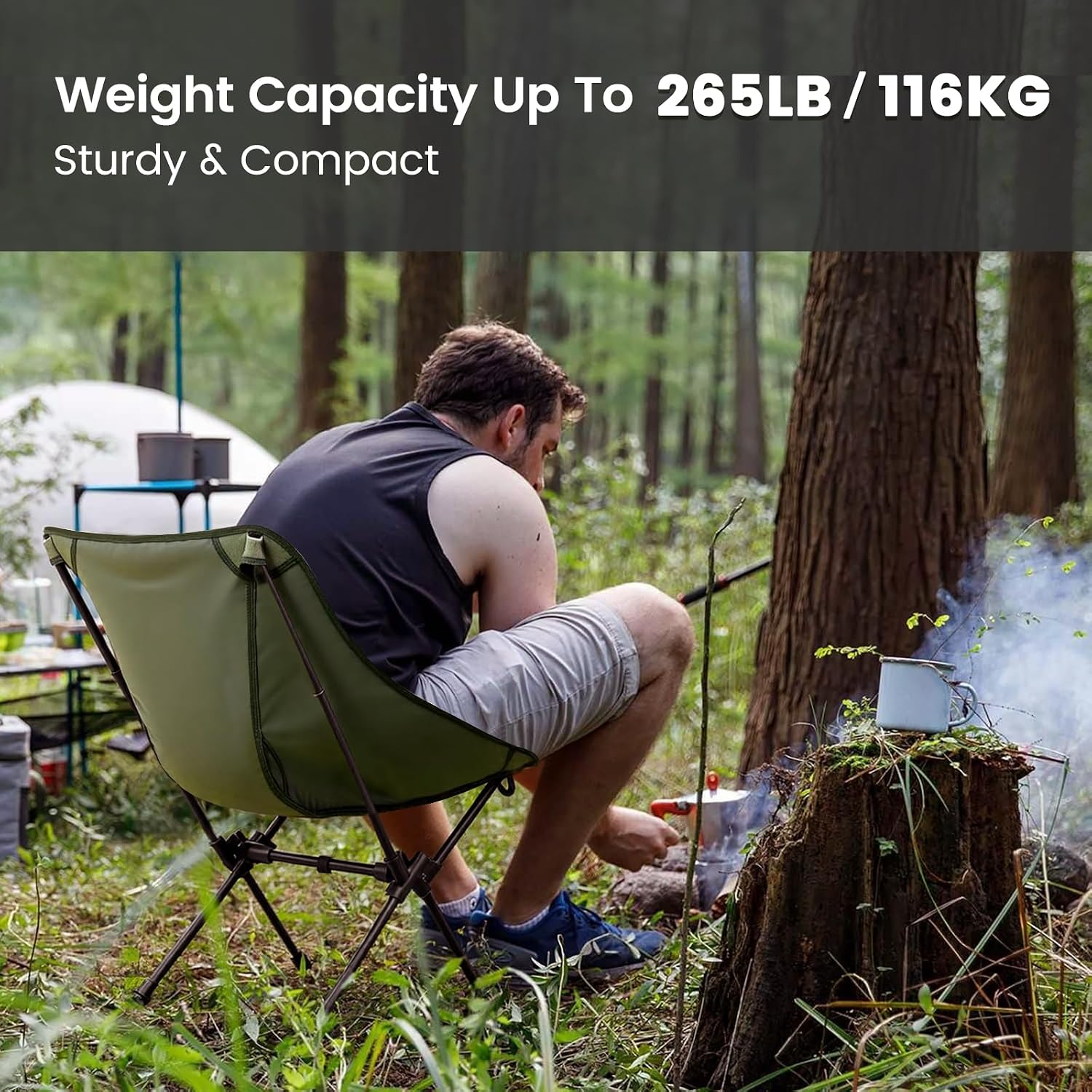 軽量コンパクト折りたたみ式キャンプチェア、キャリーバッグ付き - Fishing Backpack のレビューと価格